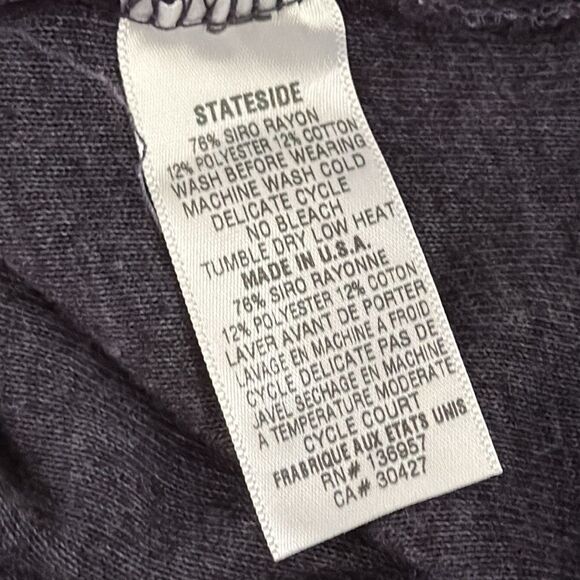 Stateside Anthropologie Black Velour Pullover XS Drawstring Hem‎ Crew Neck - Picture 4 of 7